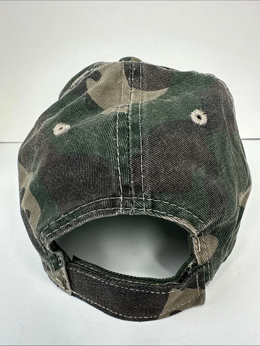 Luxury Inspired Upcycled Camo Baseball Hat One Size Adjustable Velcro Closure - Picture 4 of 10